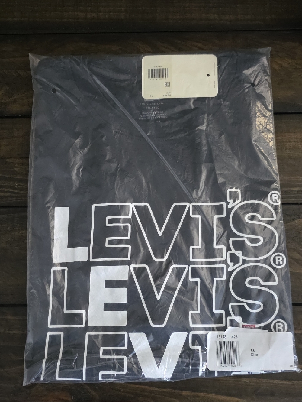 Levi's Navy Short Sleeve Tee with White Stacked Logo